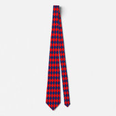 Cravate Red and Blue Harlequin Checkered Design  (Devant)
