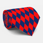 Cravate Red and Blue Harlequin Checkered Design  (Roulé)
