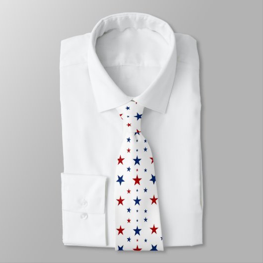 Cravate Red And Blue Stars  (Attaché)