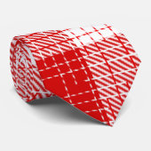 Cravate Red and White Bold Checkered Plaid Design  (Roulé)