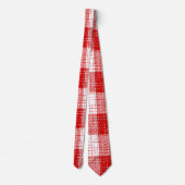 Cravate Red and White Bold Checkered Plaid Design  (Dos)