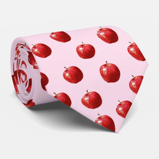 Cravate Red Apple Watercolor Pattern Neck Tie (Roulé)