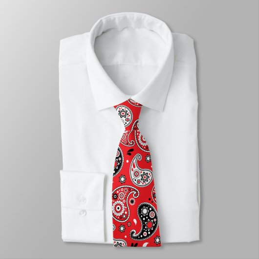 Cravate Red Bandana Paisley Pays élégant Ouest (Attaché)