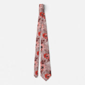 Cravate Red, burgundy flowers. (Dos)