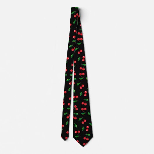 Cravate Red Cherries Summer Fruit Patterned Tie (Dos)