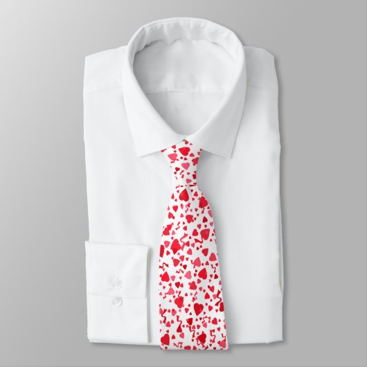 Cravate Red Confetti Hearts Motif (Attaché)