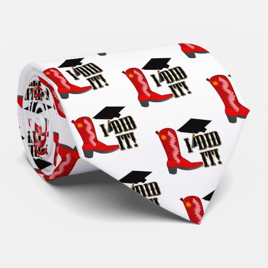 Cravate Red Cowboy Boots Graduation (Roulé)