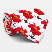Cravate Red Dahlia Flower Tie (Roulé)