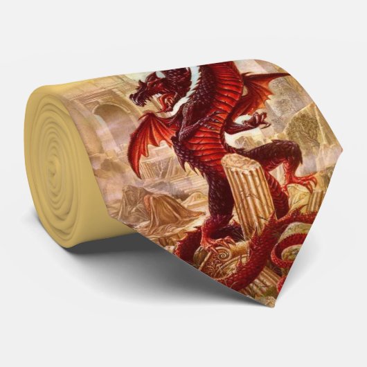 Cravate red draon (Roulé)