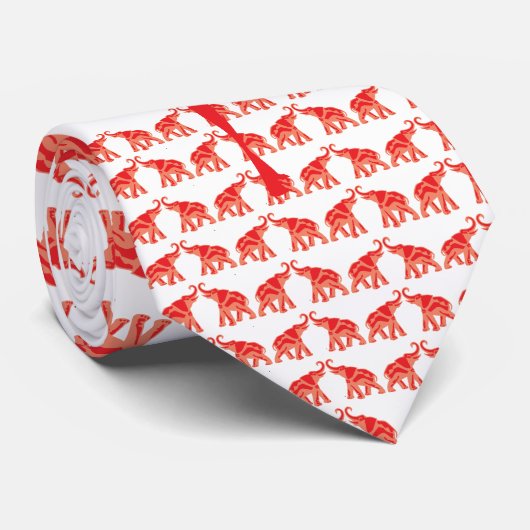 Cravate Red Elephant (Roulé)