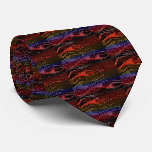 Cravate Red Flames Pattern Men's Tie (Roulé)