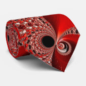 Cravate Red Fractal Spiral Pattern - Modern Mathematical  (Roulé)