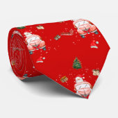 Cravate Red funny Happy Santa Christmas gift for husband (Roulé)