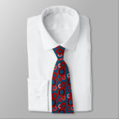 Cravate Red Gears on Navy Blue Mechanical Industrial (Attaché)