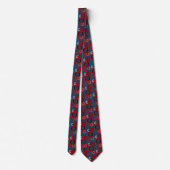 Cravate Red Gears on Navy Blue Mechanical Industrial (Dos)
