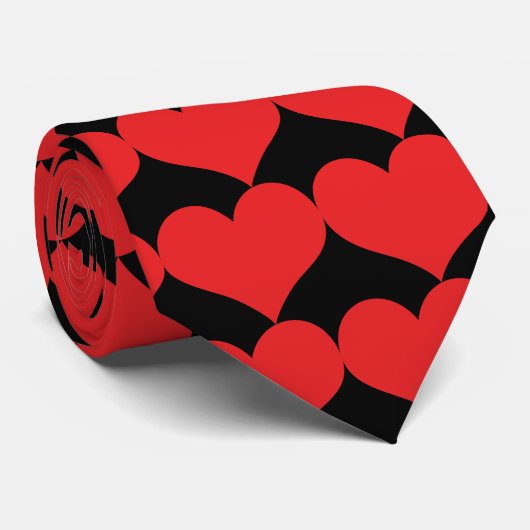 Cravate Red Hearts (Roulé)