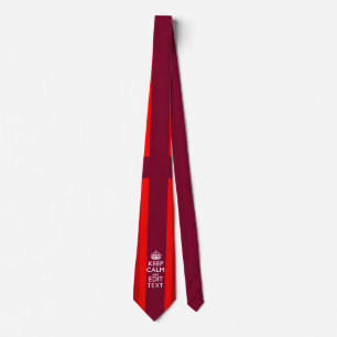Cravate Red Keep Calm And Your Text on Union Jack Flag