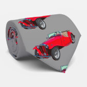 Cravate Red MG Convertible Antique Sportscar (Roulé)