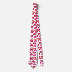 Cravate Red mouths Pattern Personalized