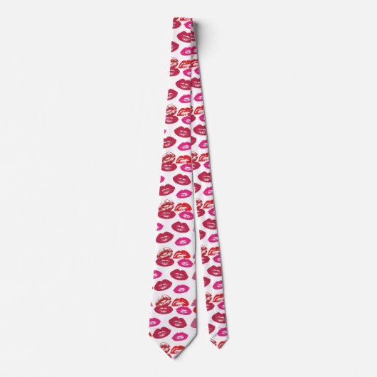Cravate Red mouths Pattern Personalized (Devant)