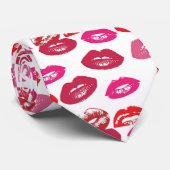 Cravate Red mouths Pattern Personalized (Roulé)