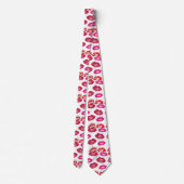 Cravate Red mouths Pattern Personalized (Dos)