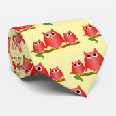 Cravate Red Owls Design Any Colour Background (Roulé)