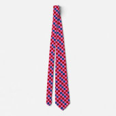 Cravate Red Pink Blue Checkered Pattern Design  (Dos)