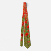 Cravate Red poppy field of flowers tie (Dos)