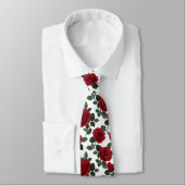 Cravate Red Rose Floral Pattern (Attaché)