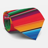 Cravate Red Serape Saltillo traditional mexican blanket (Roulé)