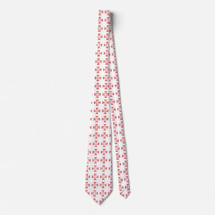 Cravate Red Templar Cross pattern