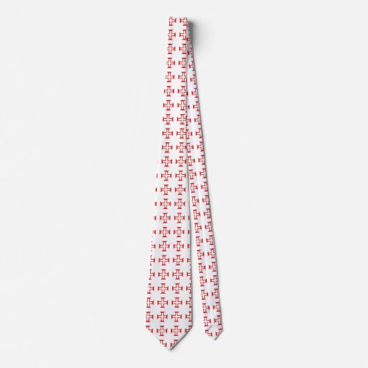 Cravate Red Templar Cross pattern (Devant)