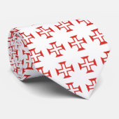 Cravate Red Templar Cross pattern (Roulé)