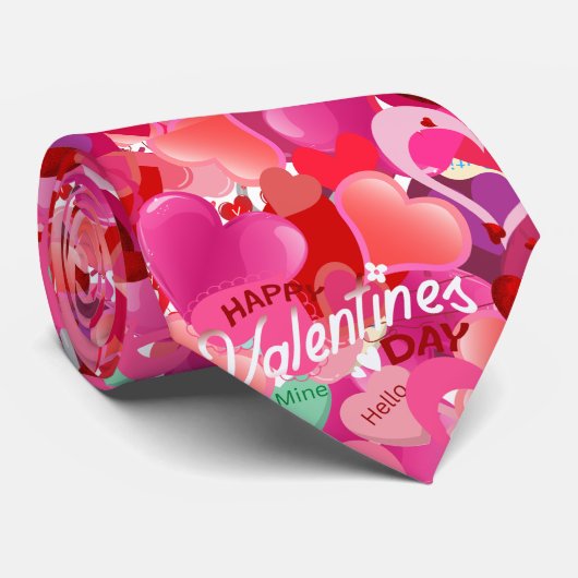 Cravate Red Valentine Mens (Roulé)