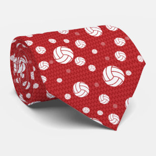 Cravate Red Volleyball Chevron Patterned