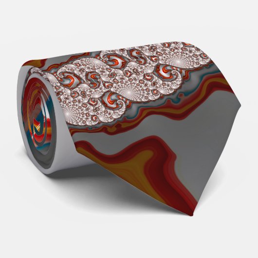 Cravate Red Waves 2 Abstrait Fine Fractal Art (Roulé)