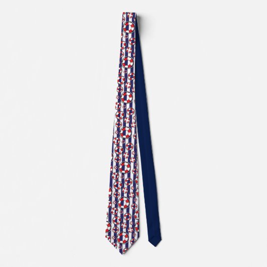 Cravate Red White and Blue Nautical Lifebelts Patterned (Devant)