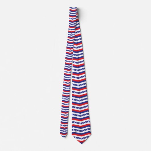 Cravate Red White and Blue Stars and Stripes Chevron (Dos)