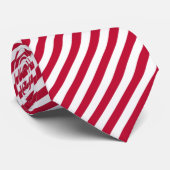 Cravate Red White Diagonal Stripes Motif Cool moderne (Roulé)