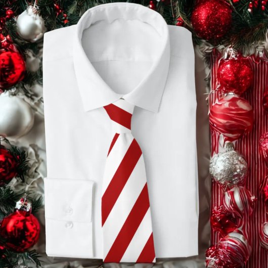 Cravate Red White Striped Festive Holiday