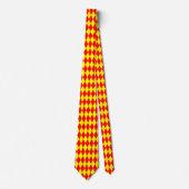 Cravate Red Yellow Harlequin Checkered Design  (Devant)
