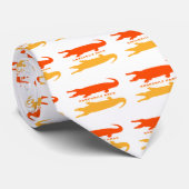 Cravate Réflexion crocodile (orange) (Roulé)