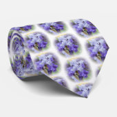 Cravate Regal Beares Iris - Violet & Blanc (Roulé)