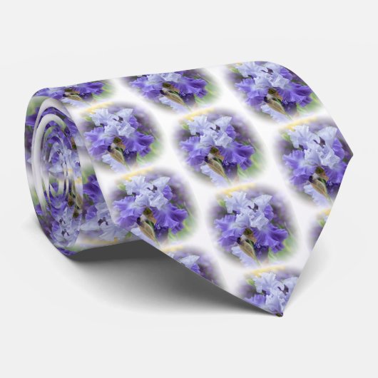 Cravate Regal Beares Iris - Violet & Blanc (Roulé)