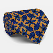 Cravate Regal Blue et Gold Motif Crest Heraldry (Roulé)