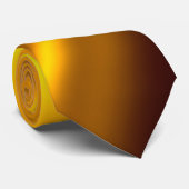 Cravate Regard élégant de satin doré texture fausse (Roulé)