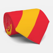 Cravate régimentaire de rayure de cardinal et d'or (Roulé)