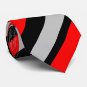 Cravate régimentaire rouge noir et argent (Roulé)