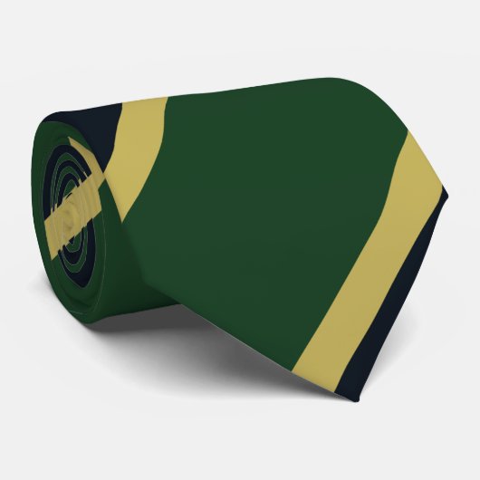 Cravate régimentaire verte de rayure de marine et (Roulé)